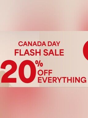 Canada Day Flash Sale Graphic - Red Text on Cream Background